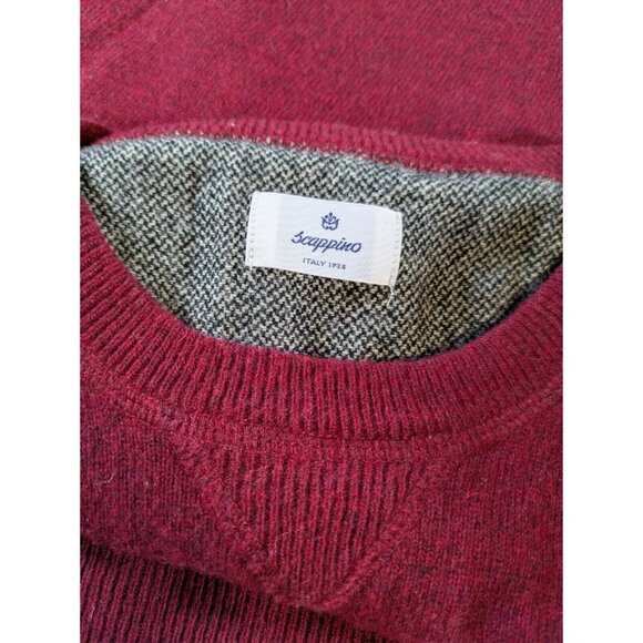 Scappino Sweater Men's Size L Red  Wool Blend Luxury Made In Italy - Picture 5 of 9